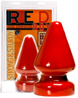 Огромная анальная пробка Red Boy красная- 23 см