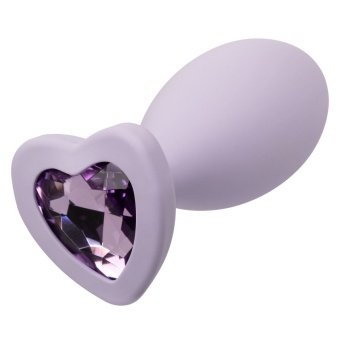 Набор из 2 сиреневых анальных пробок с кристаллом-сердцем Crystal Booty Duo