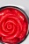 Анальная пробка с красной розочкой 8 см серебристая