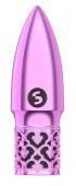 Розовая перезаряжаемая вибропуля Glitter - 6,8 см.