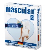 Ультратонкие презервативы Masculan Ultra 2 Fine с обильной смазкой - 3 шт