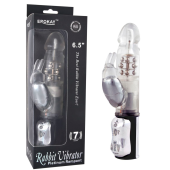 Вибратор Classicle Rabbit Silver с ротацией - 24 см.