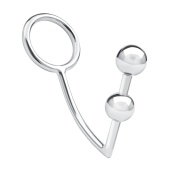 Кольцо на пенис с анальным стимулятором Two Bead Stainless Steel Anal Hook   Cock Ring