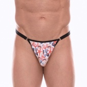 Мужские трусы-тонги с принтом в виде разноцветных ракушек