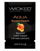 Оральный лубрикант Wicked Aqua Sweet Peach со вкусом сочного персика- 3 мл