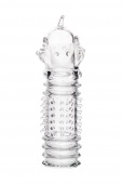 Прозрачная насадка на пенис TOYFA A-Toys с расширенной головкой - 15,3 см.