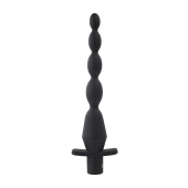 Черная анальная елочка с вибрацией Vibrating Butt Beads - 22 см.