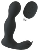 Черная анальная пробка с вибрацией, вращением и пультом ДУ RC Butt Plug with 2 Functions