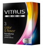 Цветные ароматизированные презервативы VITALIS PREMIUM color   flavor - 3 шт.