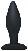 Чёрная анальная пробка  Silicone Butt Plug Large - 12 см.