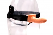 Реалистичный фаллопротез с вибрацией Pipedream Vibrating Hollow Strap-on - 15 см