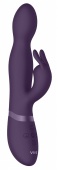 Вибратор Niva с ротацией и клиторальным стимулятором фиолетовый
