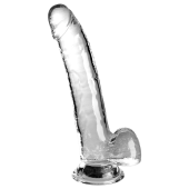 Гелевый фаллоимитатор с мошонкой King Cock Clear 20 см прозрачный