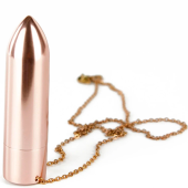 Золотистая вибропуля на цепочке Discreet Pleasure