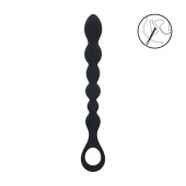 Черная силиконовая цепочка Beaded Snake Silicone Anal Probe with Loop - 26 см.