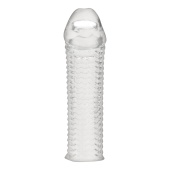 Текстурированная насадка на пенис Clear Textured Penis Enhancing Sleeve Extension - 16,5 см.