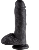 Фаллоимитатор на присоске с мошонкой King Cock with Balls 20 см чёрный