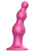 Рельефный фаллоимитатор Strap-On-Me Dildo Plug Beads размер S 12,8 см розовый