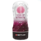 Прозрачный текстурированный мастурбатор Vacuum Cup Masturbator Black Hole