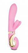 Вибратор с клиторальным отростком Gvibe Grabbit розовый -18 см