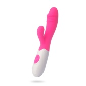 Розовый вибратор-кролик WOW с 30 режимами вибрации - 19,5 см.