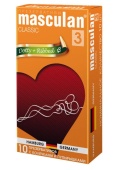 Презервативы Masculan Classic 3 Dotty+Ribbed с колечками и пупырышками - 10 шт