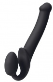 Черный безремневой гибкий страпон Bendable Strap-on-me M - 24,5 см
