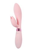 Нежно-розовый вибратор-кролик с независимыми моторчиками Indeep Malena - 21,5 см.