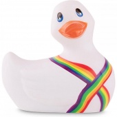 Белый вибратор-уточка I Rub My Duckie 2.0 Pride