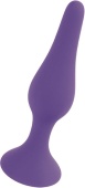 Фиолетовая анальная втулка Silcone Purple Plug Large - 12,5 см.