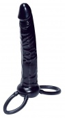 Насадка страпон для двойного проникновения Anal Special чёрная - 16 см.