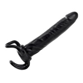 Чёрная насадка-фаллос для двойного проникновения INFLATABLE DILDO SLIM DONG  - 13,5 см.