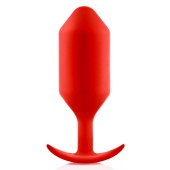 Утяжелённая анальная пробка для ношения b-Vibe Snug Plug 6 большая красная