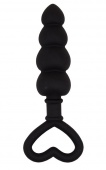 Черный анальный массажер Beaded Luv Probe - 15,6 см.