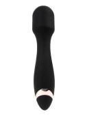 Черный силиконовый wand-вибратор - 18,5 см.