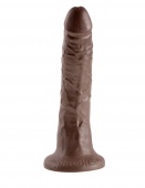 Коричневый фаллоимитатор на присоске King Cock - 17,8 см