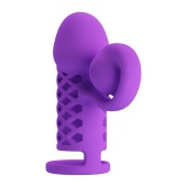 Фиолетовая вибронасадка с клиторальным отростком Harden