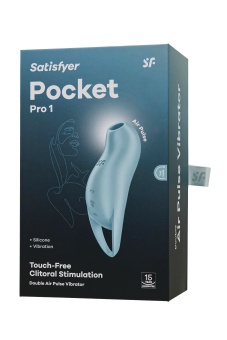 Вакуумый вибростимулятор клитора Satisfyer Pocket Pro 1 голубой Вакуумый вибростимулятор клитора Satisfyer Pocket Pro 1 голубой