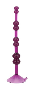 Фиолетовая анальная цепочка на присоске LOVE THROB PURPLE - 17,8 см.