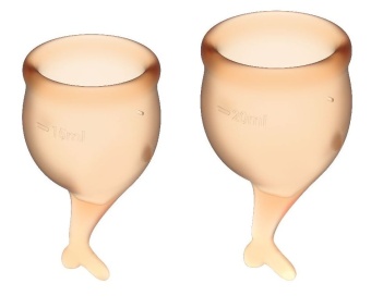 Набор из 2 менструальных чаш с хвостиком Satisfyer оранжевый