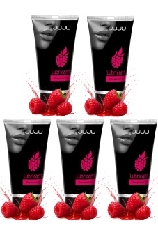 Набор из 5 съедобных лубрикантов JUJU со вкусом малины
