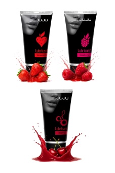 Набор из 3 съедобных лубрикантов JUJU (клубника, малина, вишня)