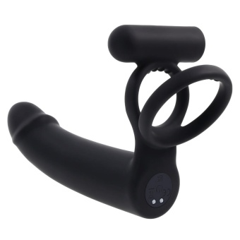 Черная вибронасадка для двойного проникновения Full Swing