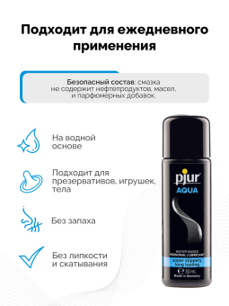 Увлажняющий лубрикант Pjur Aqua на водной основе 30мл