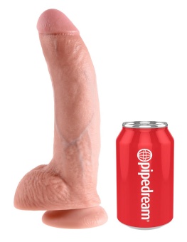 Фаллоимитатор на присоске с мошонкой King Cock with Balls 23 см телесный