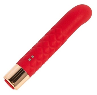 Красный вибратор для G-точки - 14,5 см.