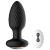 Черная анальная вибропробка с вращением и пультом ДУ - 9,8 см.