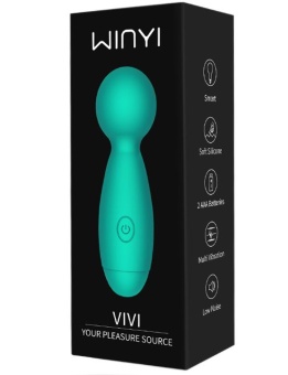 Зеленый мини-вибратор Vivi с шаровидной головкой - 13,4 см.