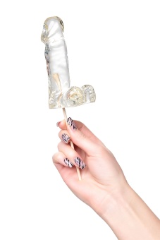 Прозрачный леденец в форме пениса со вкусом пина колада - 173 гр.