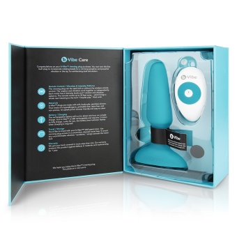 Анальная вибропробка с ротацией b-Vibe Rimming голубая